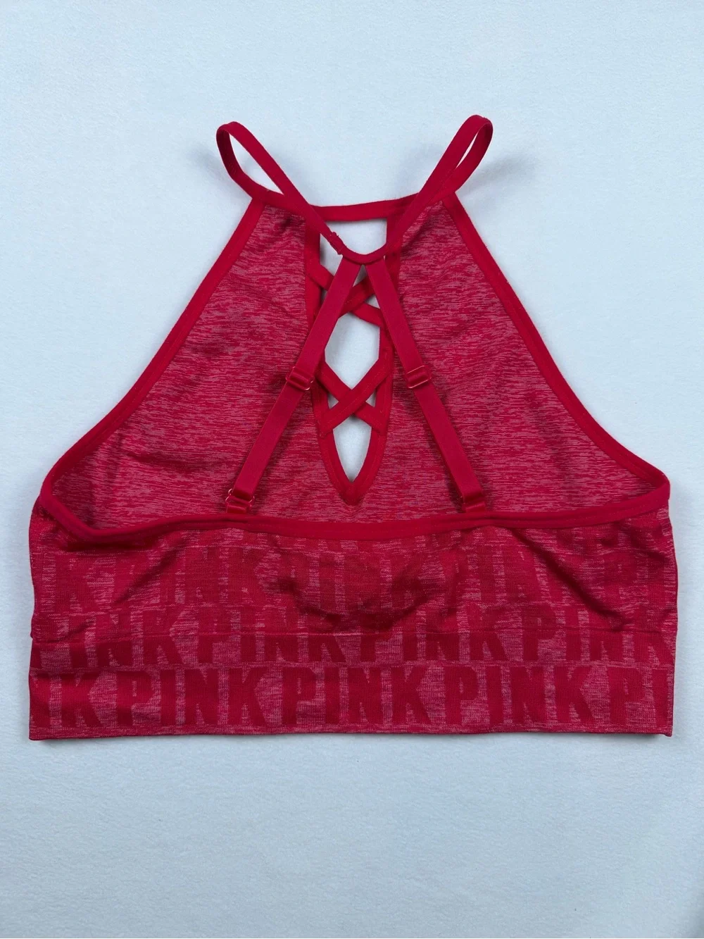 PINK Victoria's Secret Red Cool & Comfy Strappy Bralette Size L